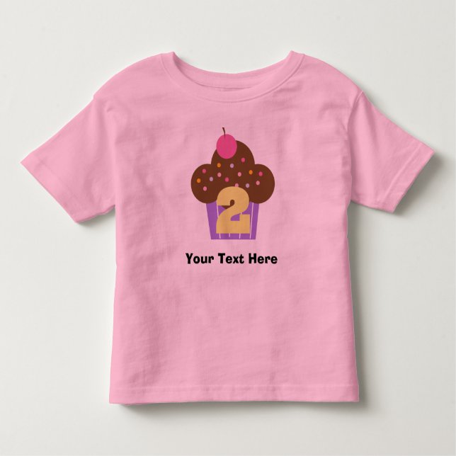 T-shirt Pour Les Tous Petits Filles personnalisées 3e anniversaire Cupcake (Devant)