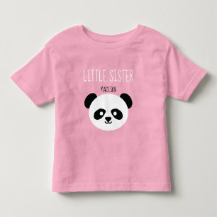 T-shirt Pour Les Tous Petits Filles Personnalisées Panda Kawaii Petite Soeur