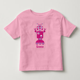 T-shirt Pour Les Tous Petits Filles Robot Rose Violet Moderne Personnalisé Enfa