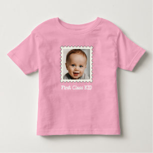 T-shirt Pour Les Tous Petits FIRST CLASS KID Best Kid Ever photo carré personna