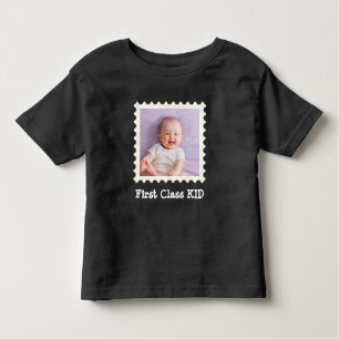 T-shirt Pour Les Tous Petits FIRST CLASS KID Best Kid Ever photo carré personna