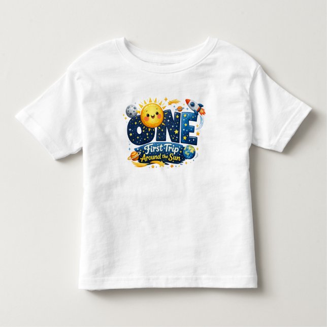 T-shirt Pour Les Tous Petits First Trip Around the Sun First Birthday (Devant)