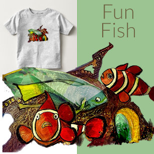 T-shirt Pour Les Tous Petits Fish Fun Acrylique MultiCreative