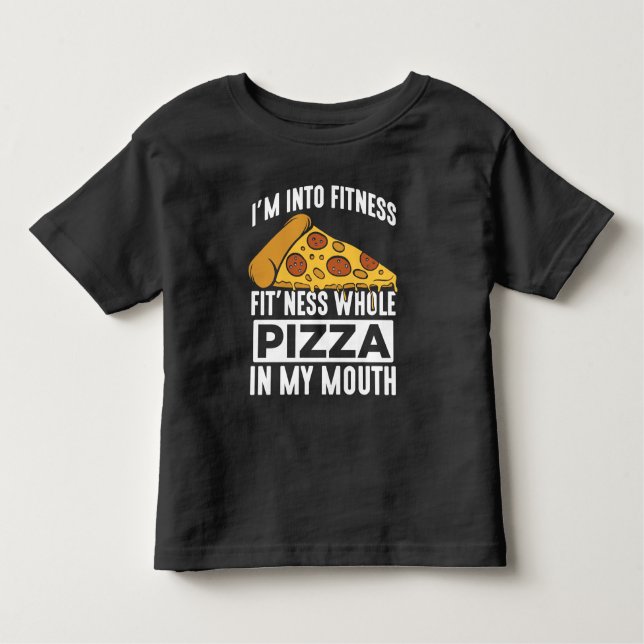 T-shirt Pour Les Tous Petits Fitness Pizza Slice Restaurant Lover Gym Foody (Devant)