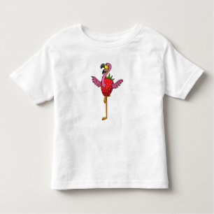 T-shirt Pour Les Tous Petits Flamant rose aux fraises