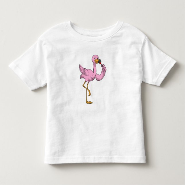 T-shirt Pour Les Tous Petits Flamant rose avec Lipstick (Devant)