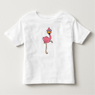 T-shirt Pour Les Tous Petits Flamant rose avec lunettes de soleil