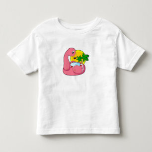 T-shirt Pour Les Tous Petits Flamant rose avec piscine
