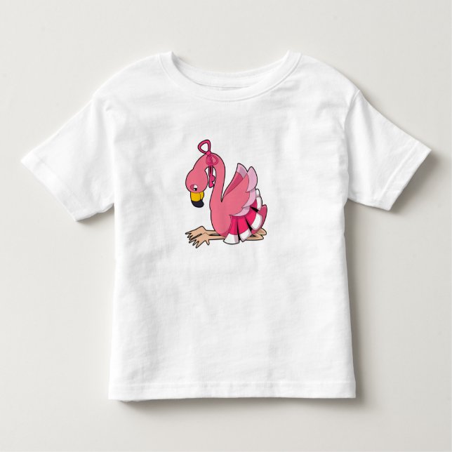 T-shirt Pour Les Tous Petits Flamant rose avec ruban (Devant)