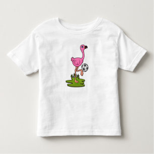 T-shirt Pour Les Tous Petits Flamant rose comme joueur de football avec Soccer
