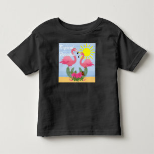 T-shirt Pour Les Tous Petits Flamant rose rose Paradis Tropical - Toddler Fine 