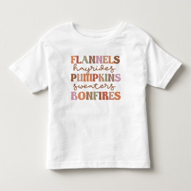 T-shirt Pour Les Tous Petits Flannings Bonfires Citrouille (Devant)