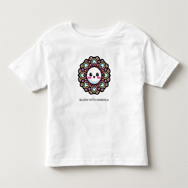 T-shirt Pour Les Tous Petits Fleur en fleurs Mandala (Devant)
