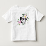 T-shirt Pour Les Tous Petits Fleur Fille Floral Mariage aquarelle<br><div class="desc">Le design présente un design floral moderne aquarelle avec un texte calligraphique.</div>