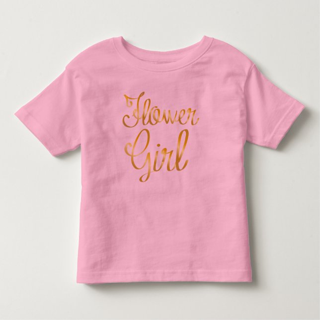 T-shirt Pour Les Tous Petits Fleur Gold Ruffle Pink Tee (Devant)