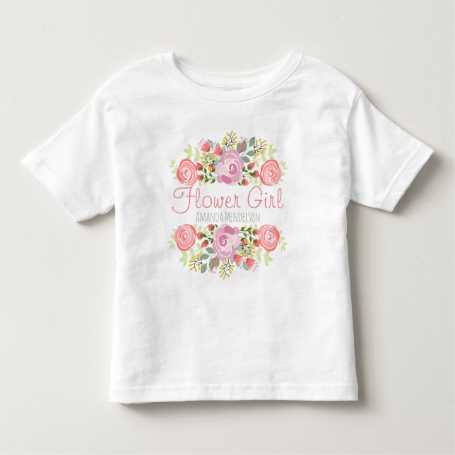T-shirt Pour Les Tous Petits Fleurs personnalisées mignons (Devant)