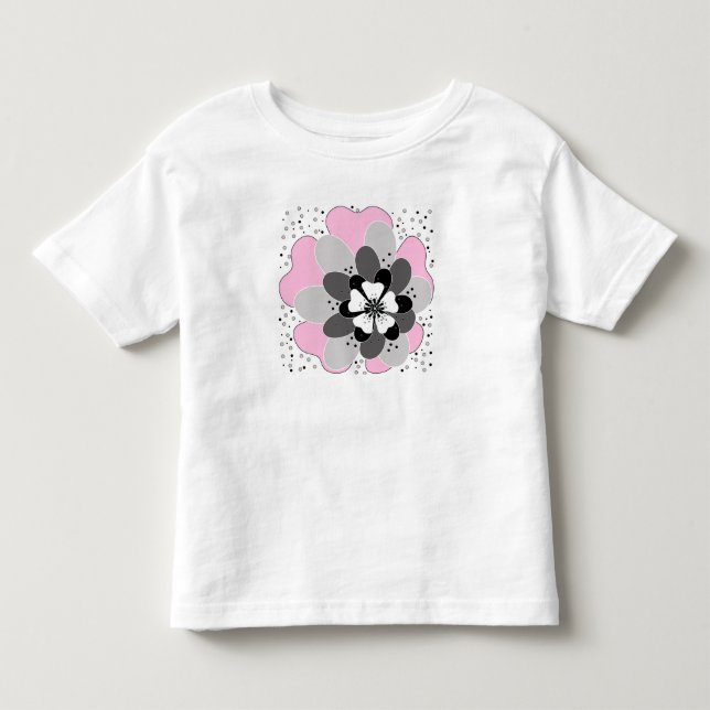 T-shirt Pour Les Tous Petits Fleurs roses (Devant)