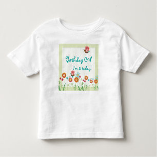 T-shirt Pour Les Tous Petits Fleurs Whimsey Girl Birthday Party Shirt