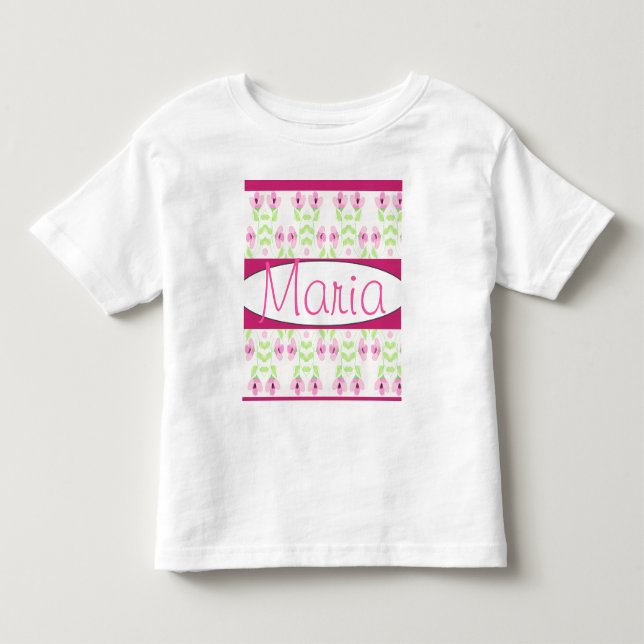 T-shirt Pour Les Tous Petits Floral rose (Devant)