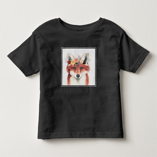 T-shirt Pour Les Tous Petits Flower Crown Forester Fox (Devant)