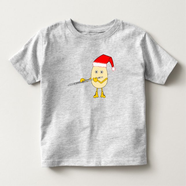 T-shirt Pour Les Tous Petits Flute de Santa Hat Egghead (Devant)