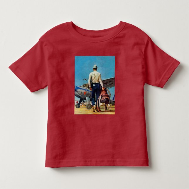 T-shirt Pour Les Tous Petits Flying cowboy by Mead Schaffer (Devant)