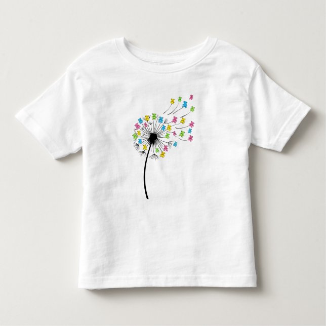 T-shirt Pour Les Tous Petits Flying cute bears dandelion flow (Devant)