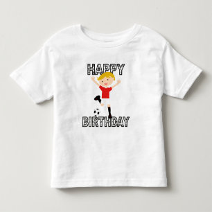 T-shirt Pour Les Tous Petits Football Anniversaire Garçon 1 Rouge et Blanc