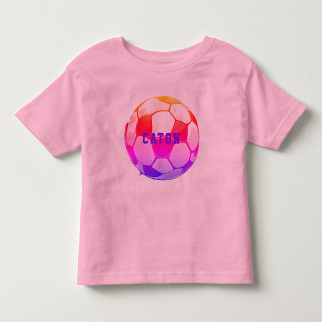 T-shirt Pour Les Tous Petits Football personnalisé pour enfants rose (Devant)