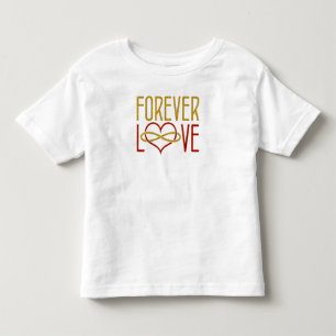 T-shirt Pour Les Tous Petits FOREVER LOVE Heart - or rouge