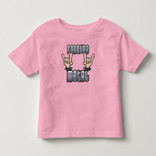 T-shirt Pour Les Tous Petits Forever Métal Lourd Métal Diable Cornes Signes mai
