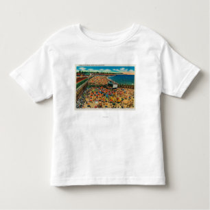 T-shirt Pour Les Tous Petits Foules sur la plage, Père Noël CruzSanta Cruz, CA