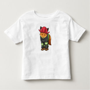 T-shirt Pour Les Tous Petits Fox as Firefighter avec Helmet