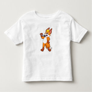 T-shirt Pour Les Tous Petits Fox as Singer with Microphone