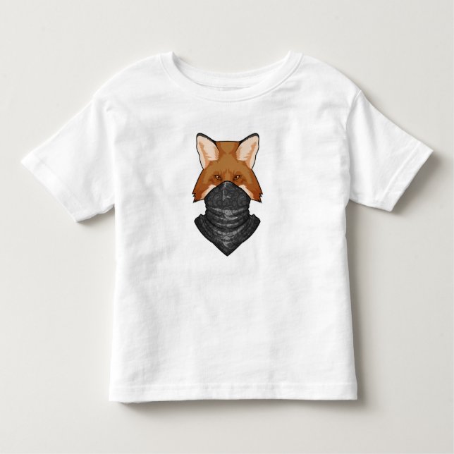 T-shirt Pour Les Tous Petits Fox en bandit avec Kerchief (Devant)