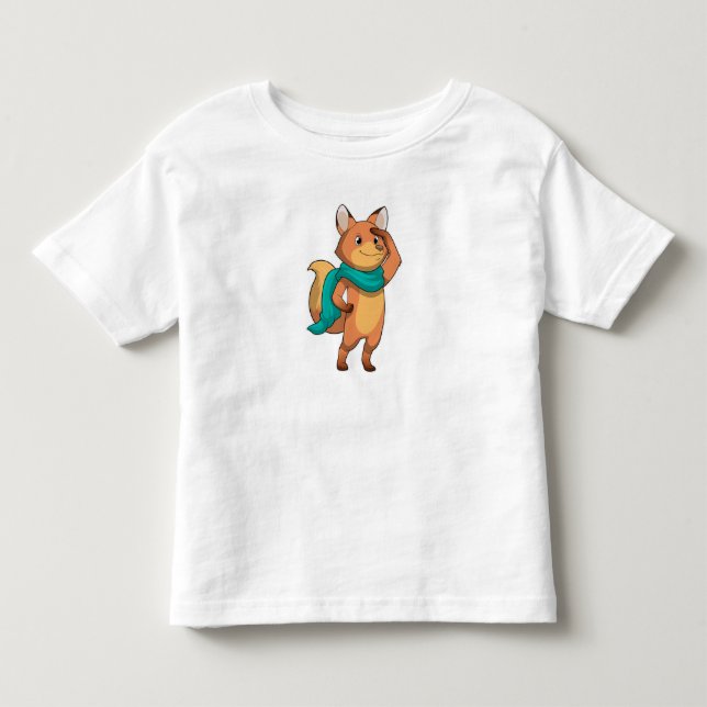 T-shirt Pour Les Tous Petits Fox with Scarf (Devant)