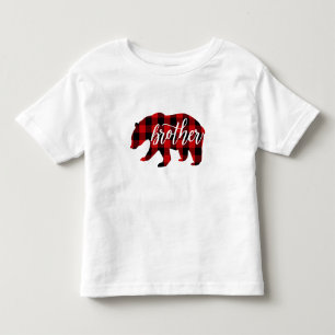 T-shirt Pour Les Tous Petits Frère Ours Carreaux Rouges