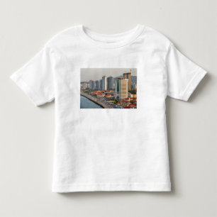 T-shirt Pour Les Tous Petits Front de mer avec la skyline de la ville de Yantai