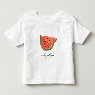 T-shirt Pour Les Tous Petits Fruit de pastèque vert rouge tiré à la main pou