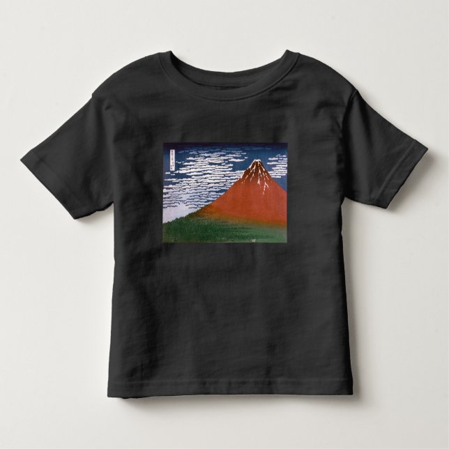 T-shirt Pour Les Tous Petits Fuji rouge, Aka Fujiyama Volcan Katsushika Hokusai (Devant)