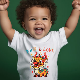 T-shirt Pour Les Tous Petits Fun Carton Dragon Chinois Nouvel An Fu Kids Cadeau