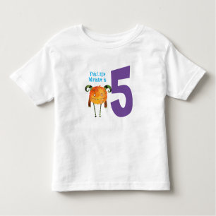 T-shirt Pour Les Tous Petits Fun coloré Mon petit monstre est cinq