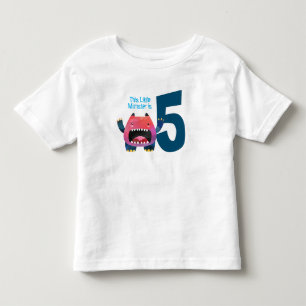 T-shirt Pour Les Tous Petits Fun coloré Mon petit monstre est cinq