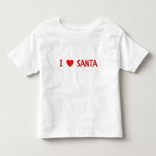 T-shirt Pour Les Tous Petits Fun Red Christmas I Love Père Noël Heart (Devant)