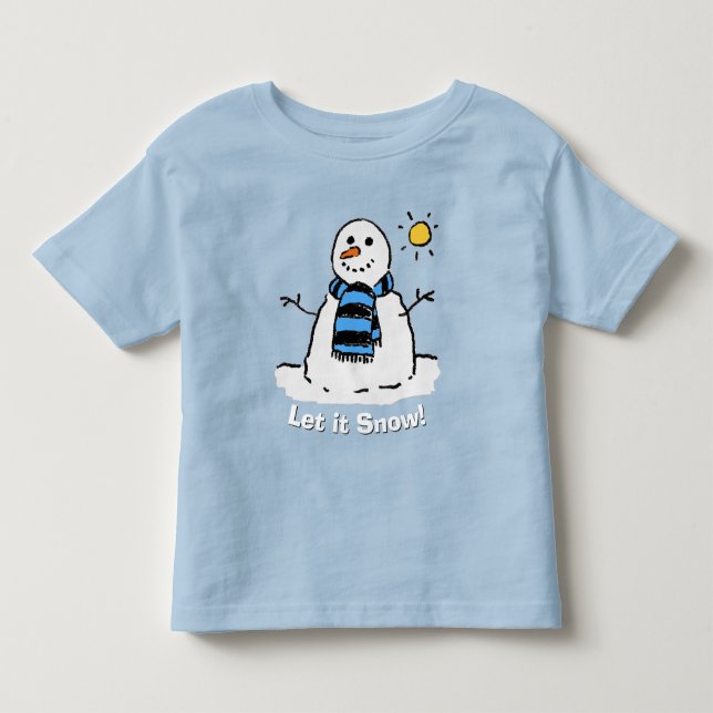 T-shirt Pour Les Tous Petits Fun Snowman avec message! (Devant)