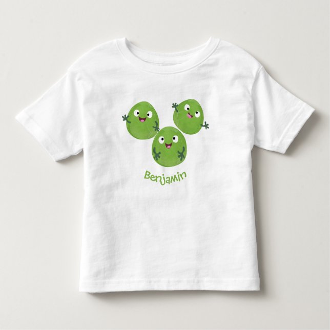 T-shirt Pour Les Tous Petits Funny Brussels sprouts légumes caricature (Devant)
