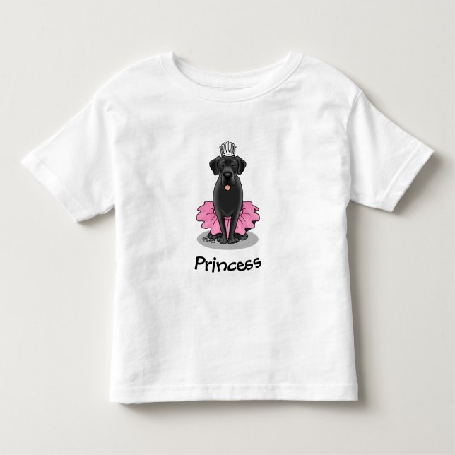 T-shirt Pour Les Tous Petits Funny Dog Ballet Princess Black Lab Retriever (Devant)