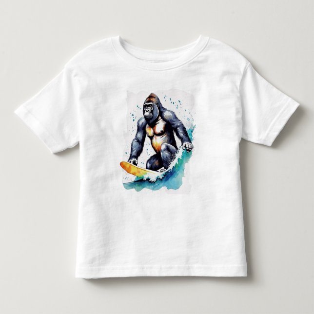 T-shirt Pour Les Tous Petits Funny gorilla surf (Devant)