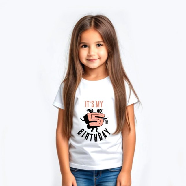 T-shirt Pour Les Tous Petits Funny rose numéro cinq (Créateur téléchargé)
