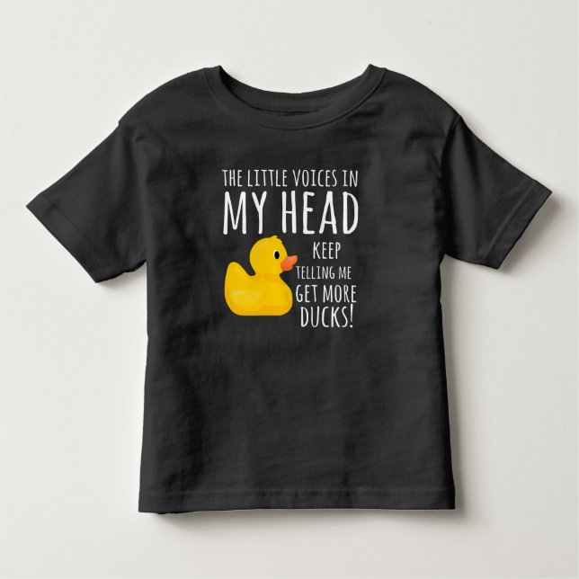 T-shirt Pour Les Tous Petits Funny Rubber Duck Little Voices dans ma tête (Devant)